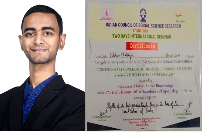 LLM 2nd-sem student presents a paper at an ICSSR-sponsored international seminar