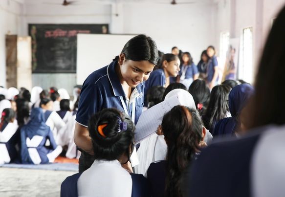 A bonding session with the students of Faldi High School; Media Science students stressed on the responsible usage of technology