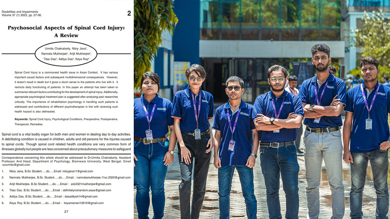 Psychology students discuss the importance of rehabilitation Psychology in case of spinal cord injury in a published paper!